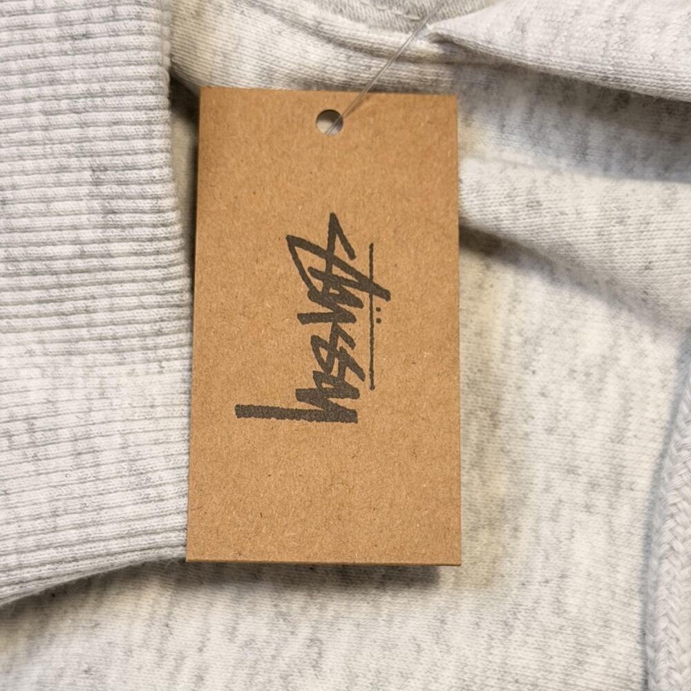 Stussy Hoodie Mens Medium Gray Stock Honolulu Pullover Fleece Sweatshirt Graphic - Picture 12 of 13